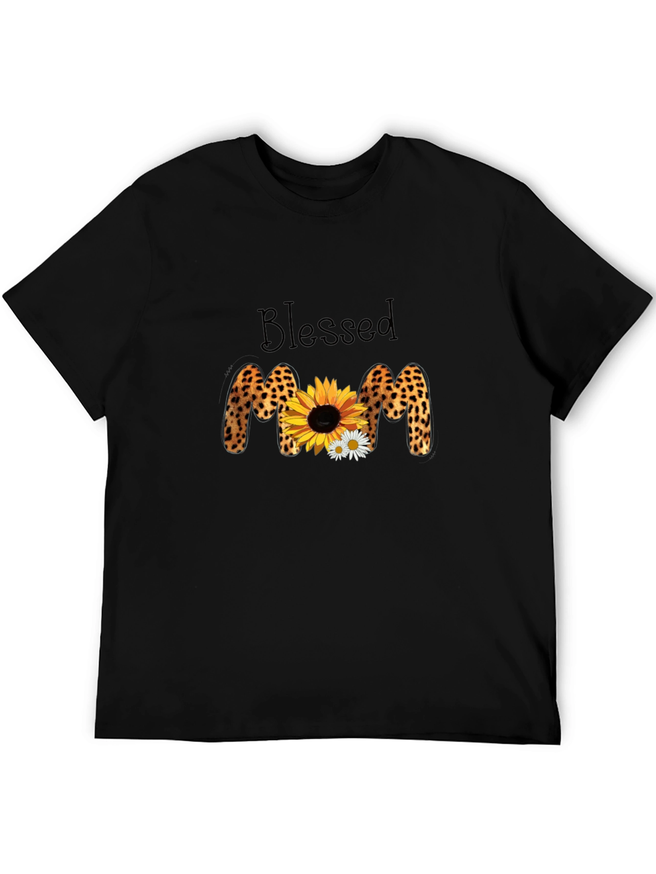 Blessed Leopard Sunflower Mom T-Shirt