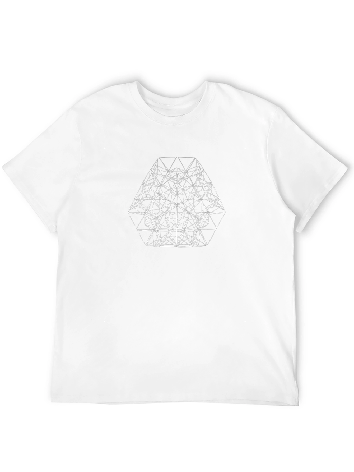 Geometric Line Art Black T-Shirt