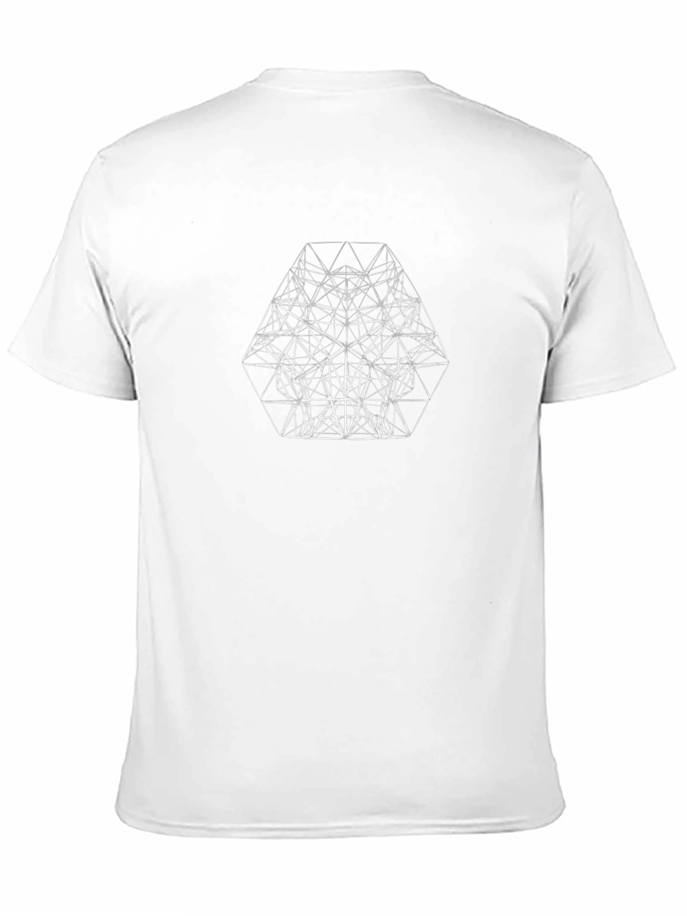 Geometric Line Art Black T-Shirt