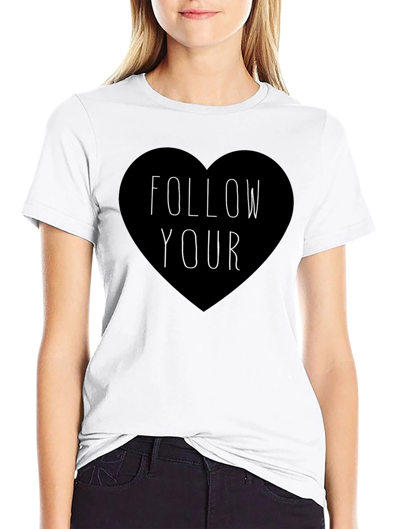 Follow Your Heart Graphic Tee - Black