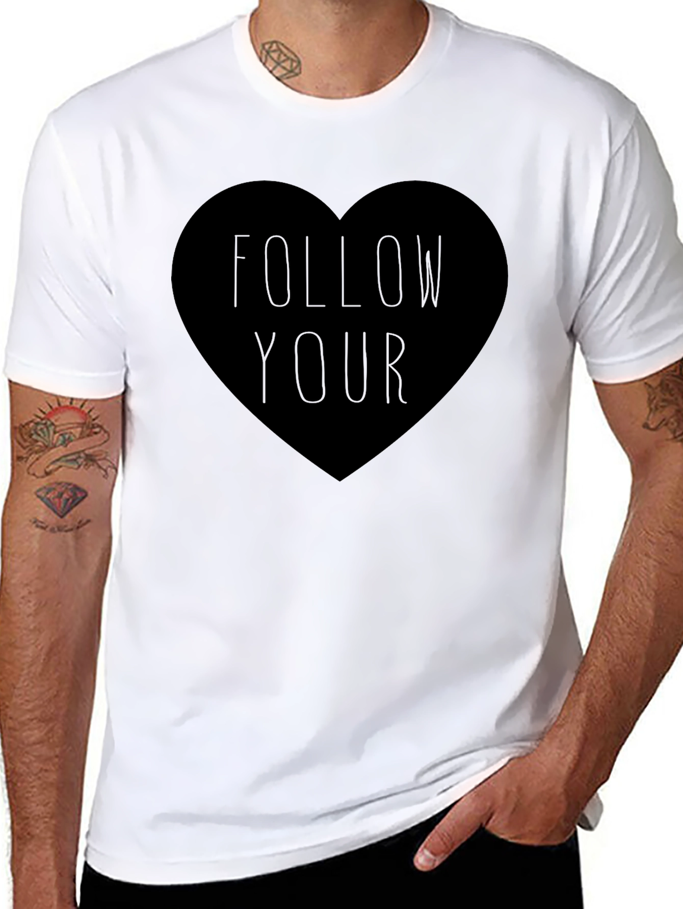 Follow Your Heart Graphic Tee - Black