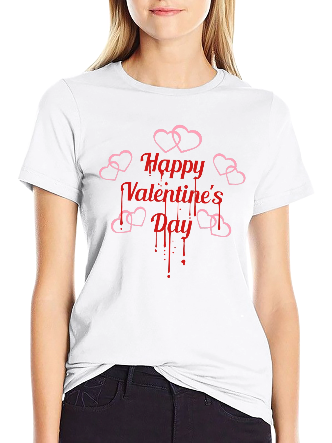 Happy Valentines Day Bleeding Heart Graphic T-Shirt