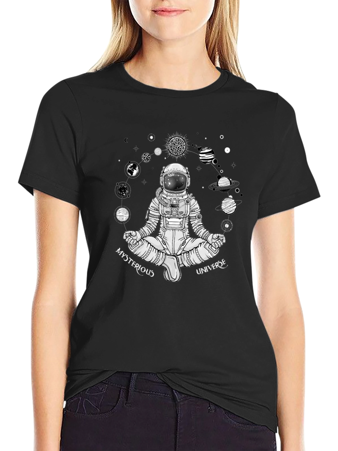 Mysterious Universe Astronaut T-Shirt - Black