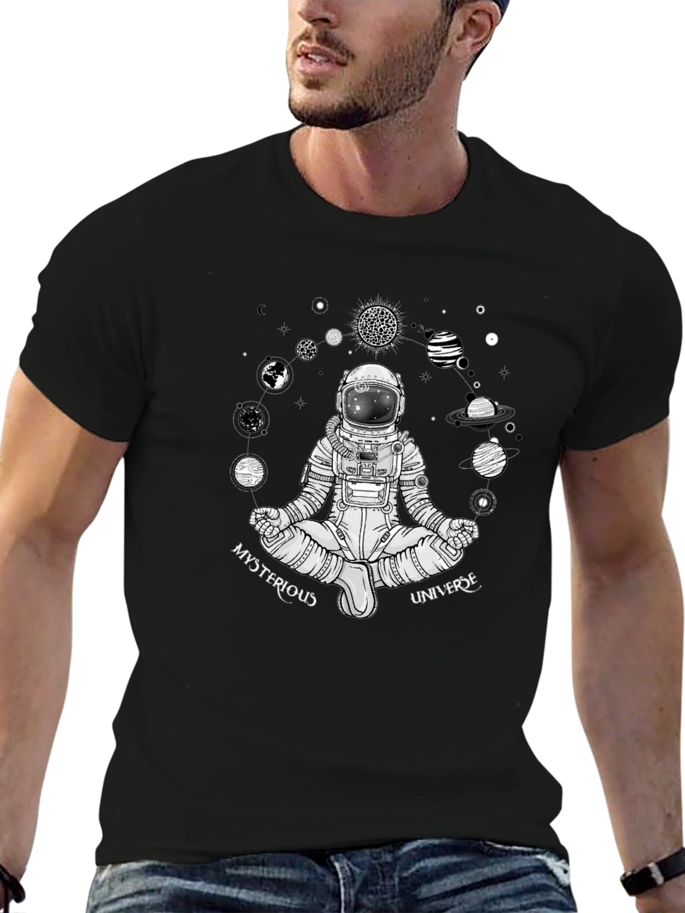 Mysterious Universe Astronaut T-Shirt - Black