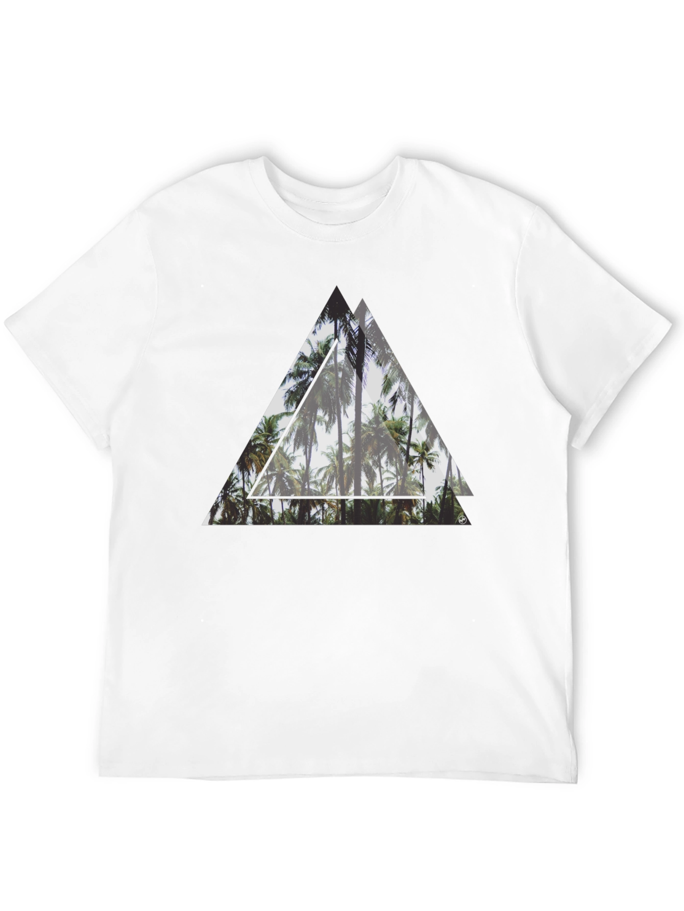 Tropical Palms Triangle Graphic T-Shirt