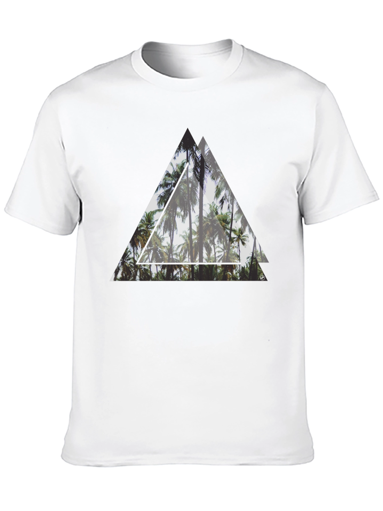 Tropical Palms Triangle Graphic T-Shirt