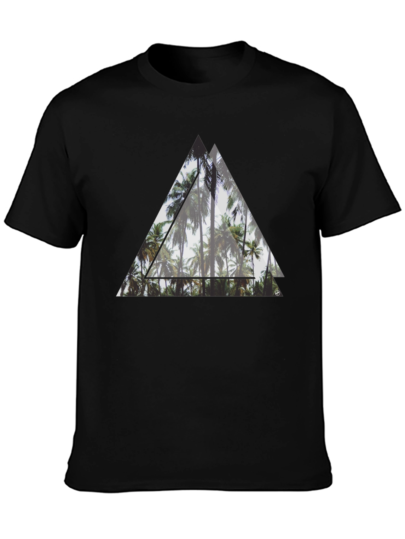 Tropical Palms Triangle Graphic T-Shirt