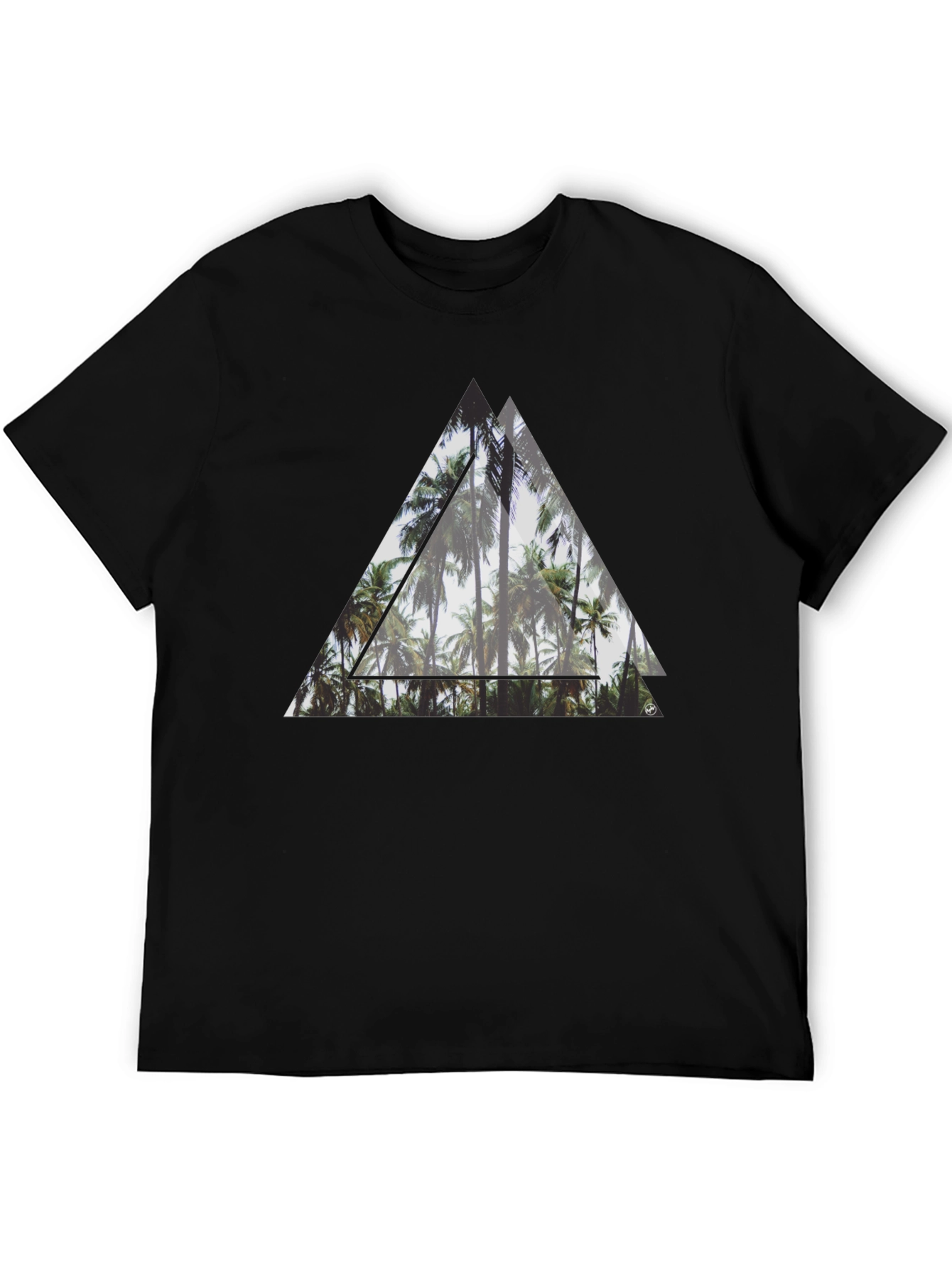 Tropical Palms Triangle Graphic T-Shirt