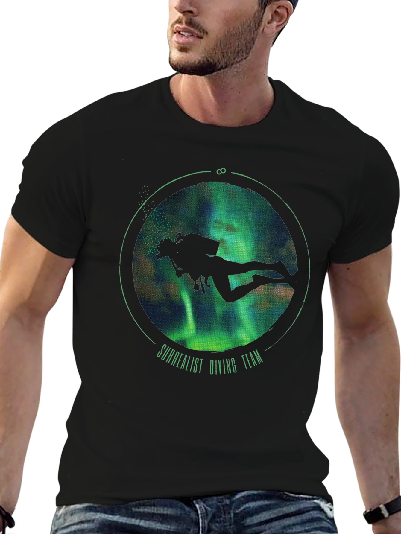 Surrealist Diving Team Black T-Shirt