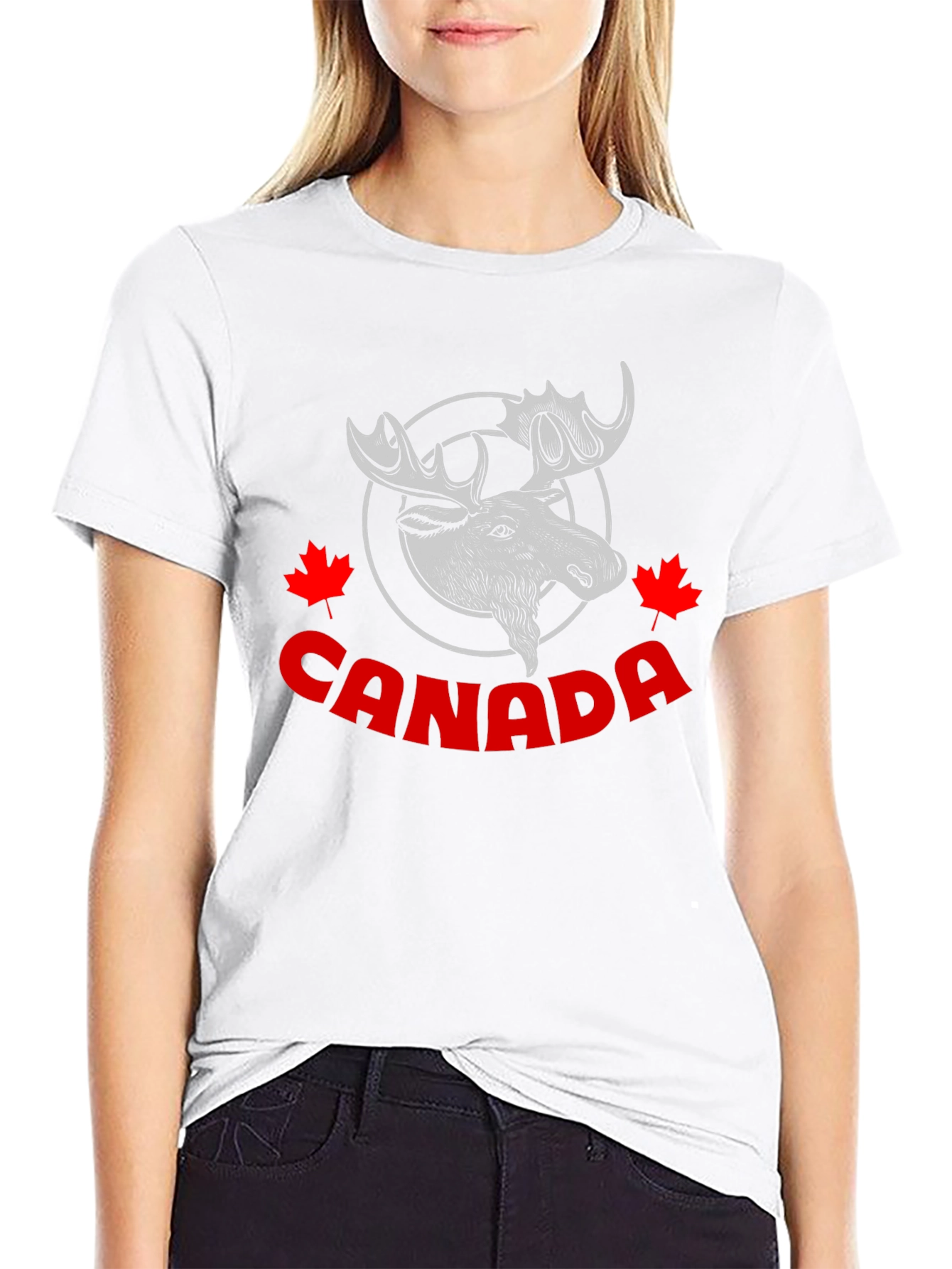 Canada Moose Graphic Tee - Black Cotton T-Shirt
