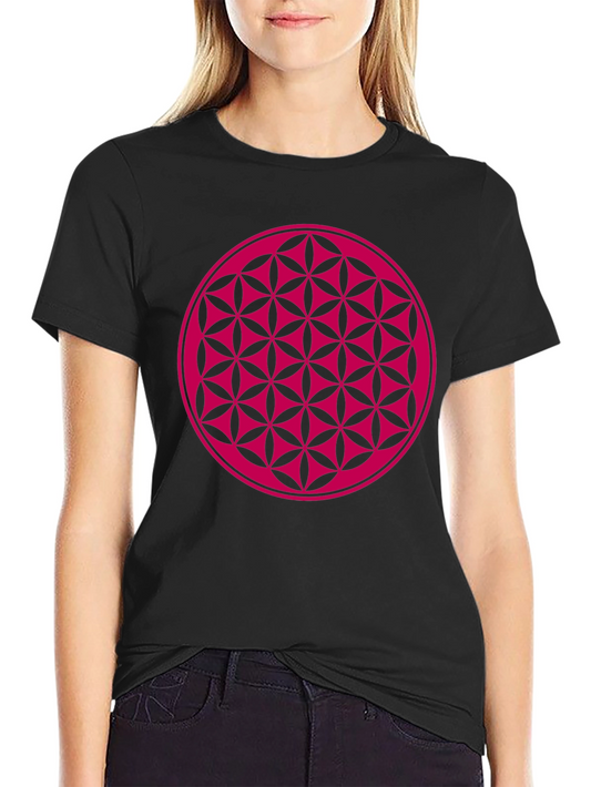 Flower of Life Sacred Geometry Black T-Shirt
