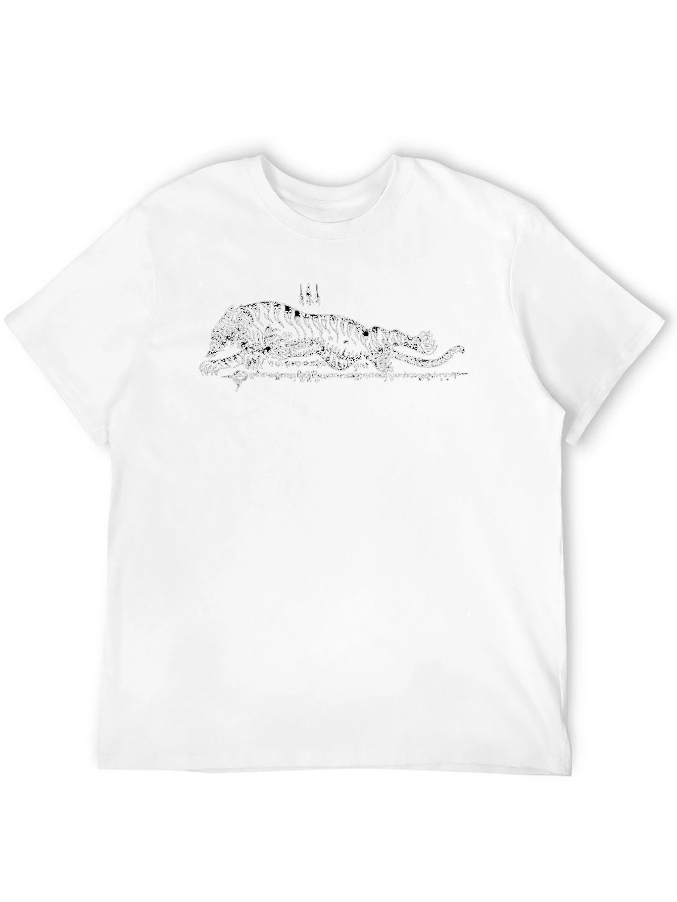 Black Tee with Tiger Design