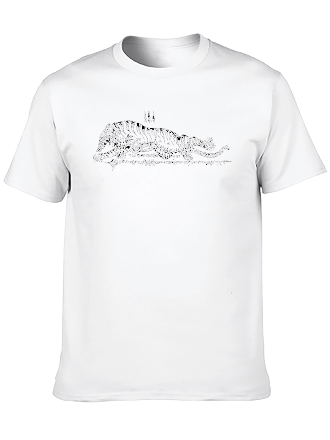 Black Tee with Tiger Design