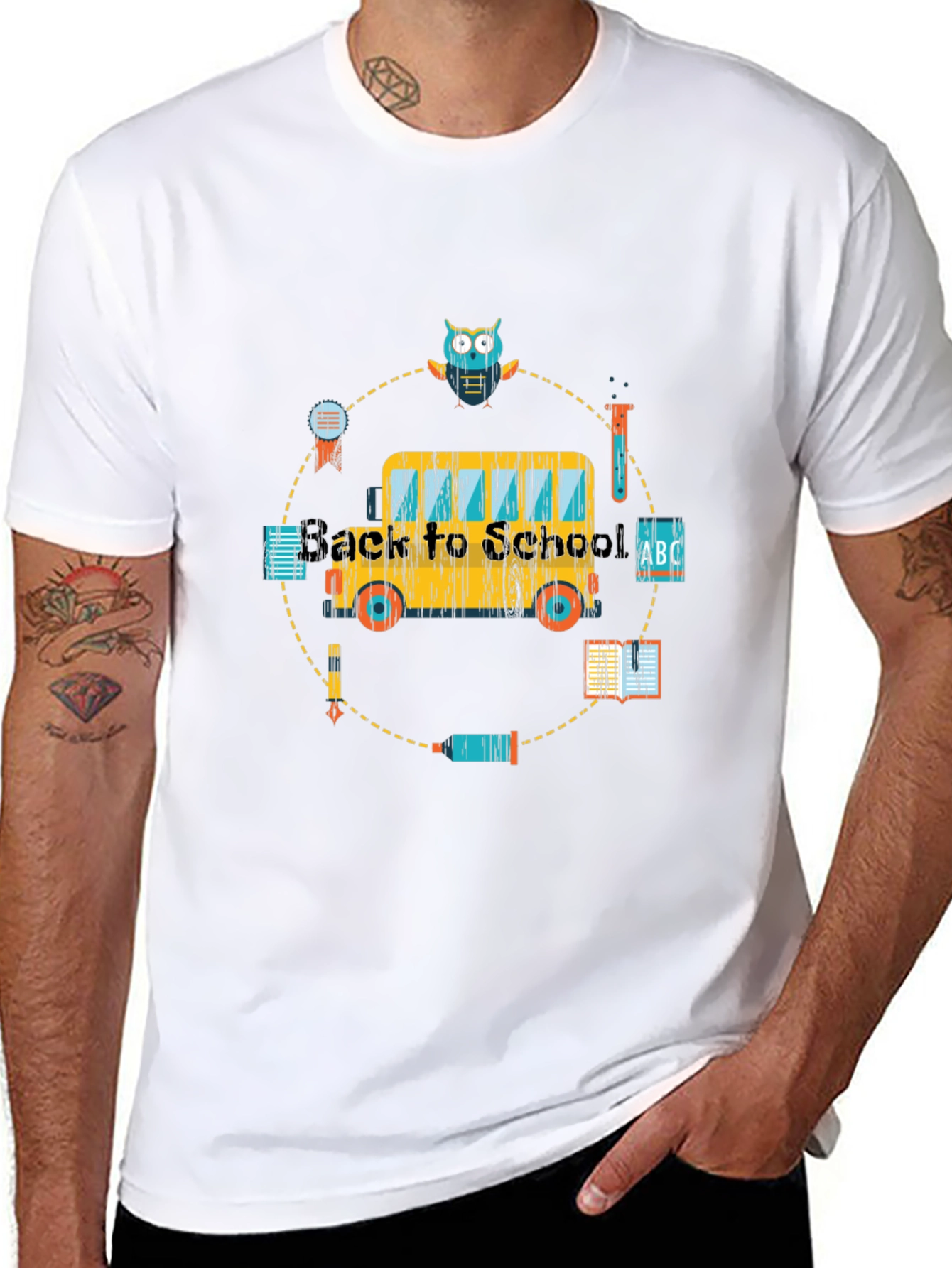 Back to School Bus Graphic T-Shirt