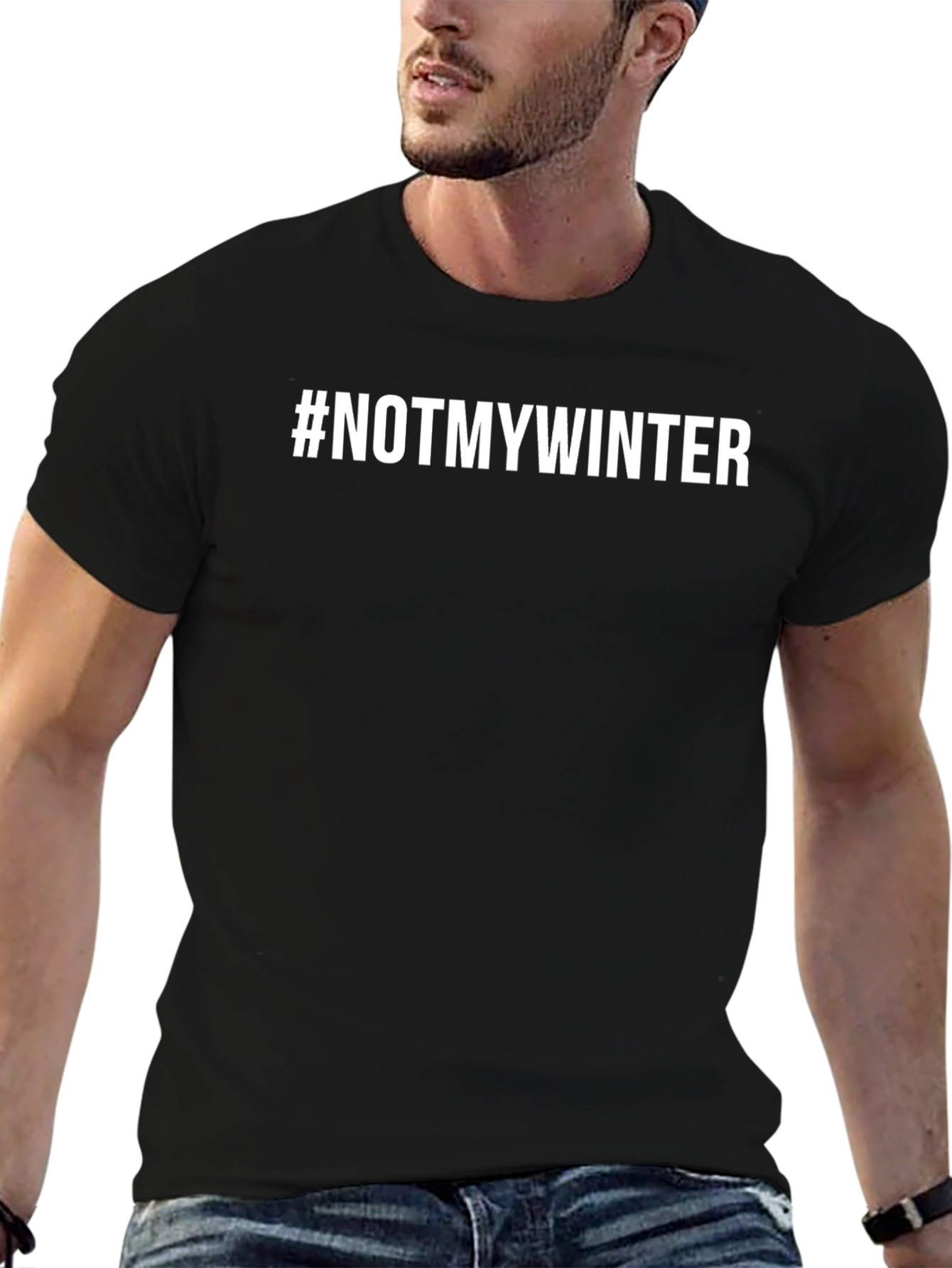 #NotMyWinter Graphic Tee - Black Cotton Blend