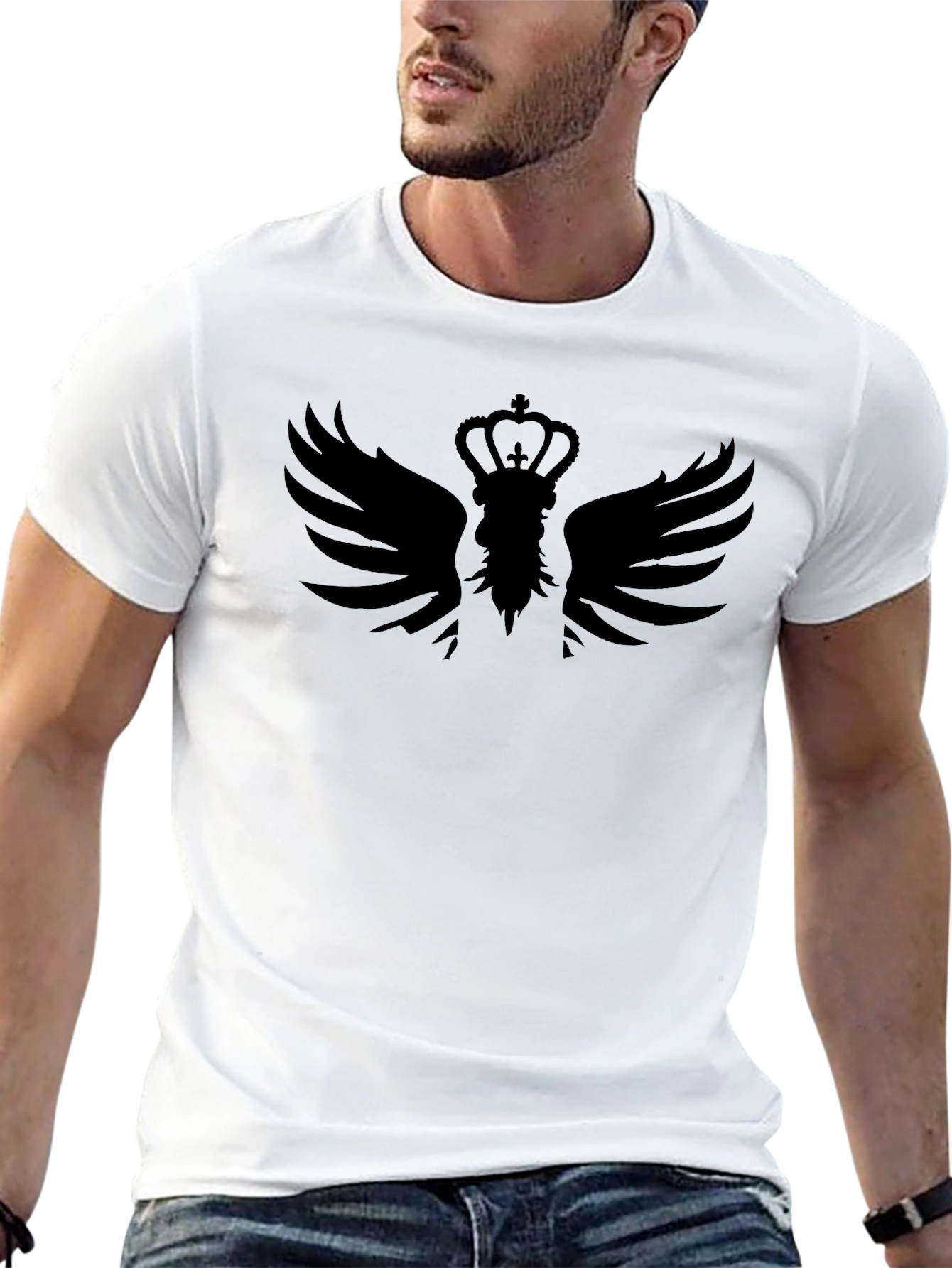 Black Winged Crown Graphic T-Shirt