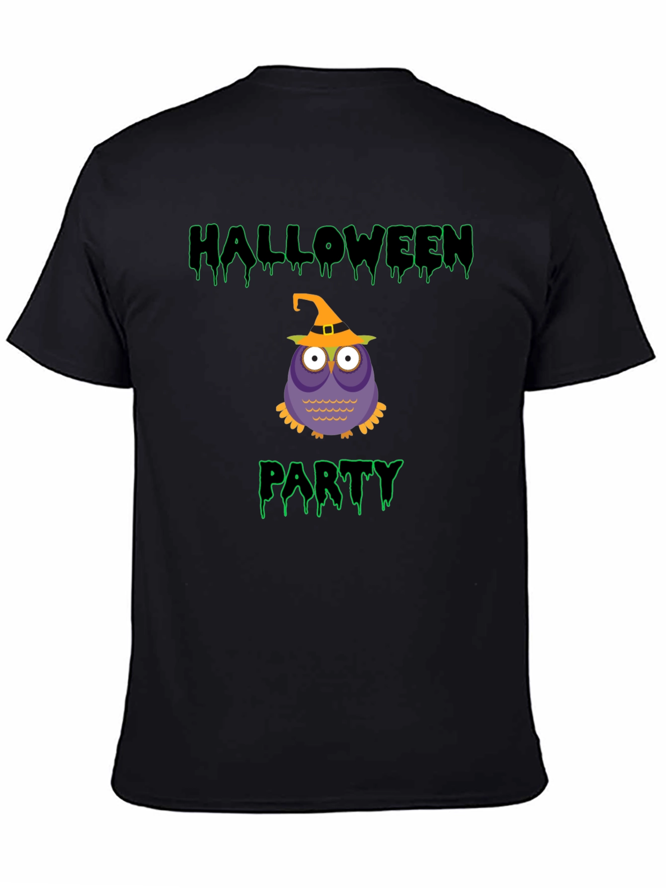 Halloween Owl Party Black T-Shirt