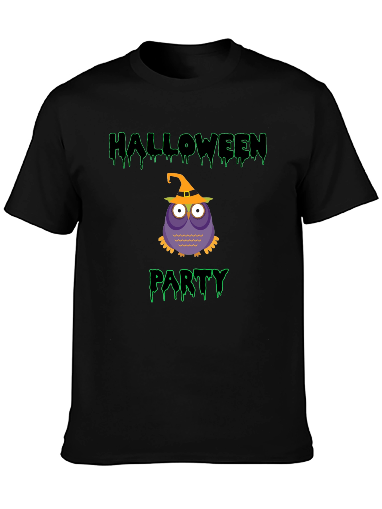 Halloween Owl Party Black T-Shirt