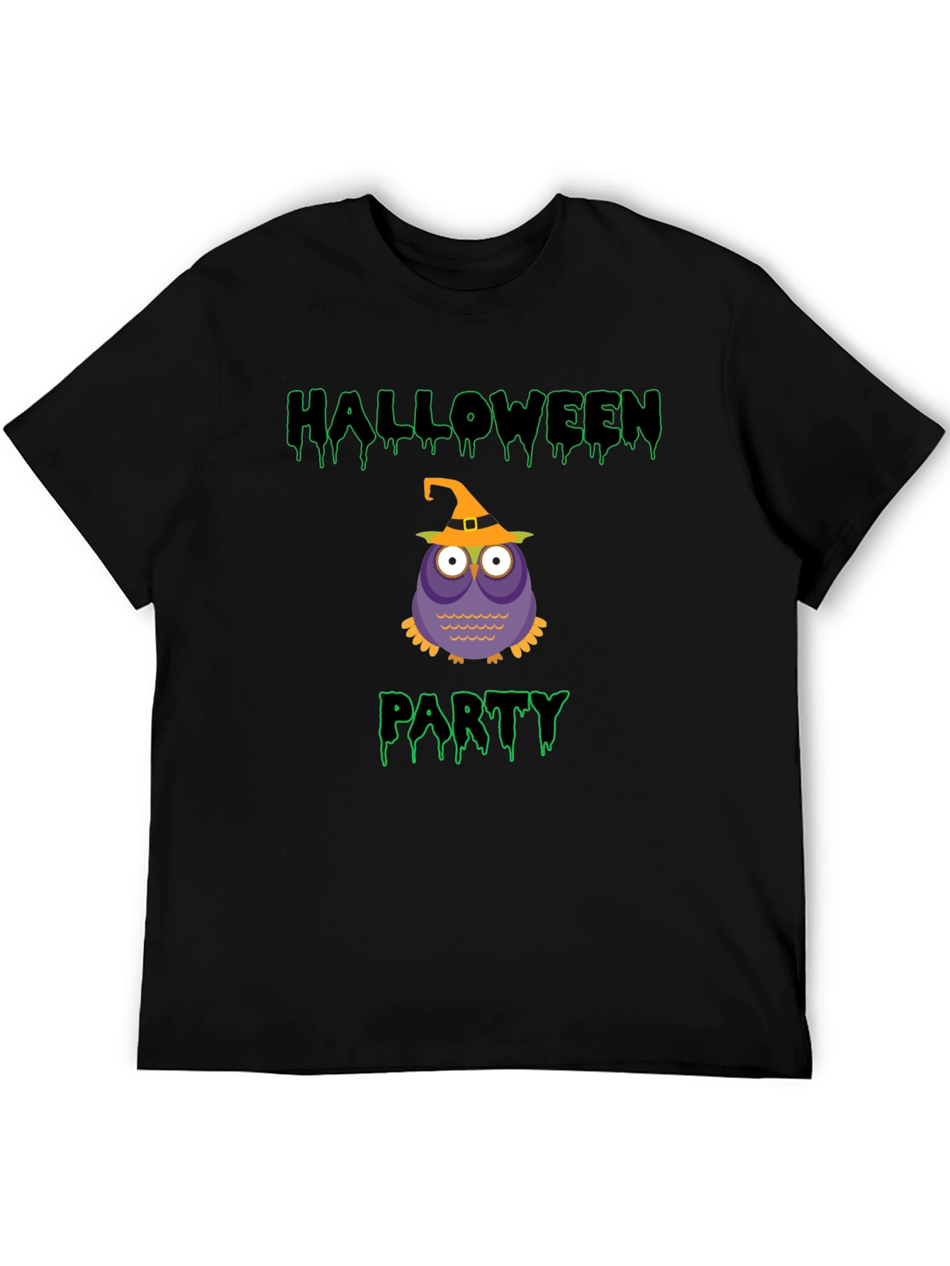 Halloween Owl Party Black T-Shirt