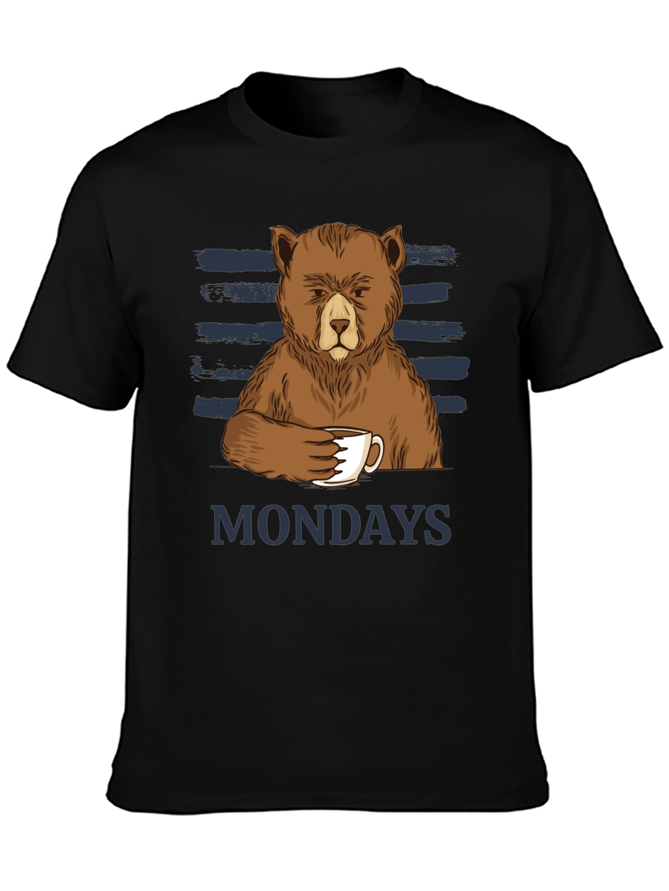Mondays Bear T-Shirt Coffee Lover Tee Funny Graphic Shirt