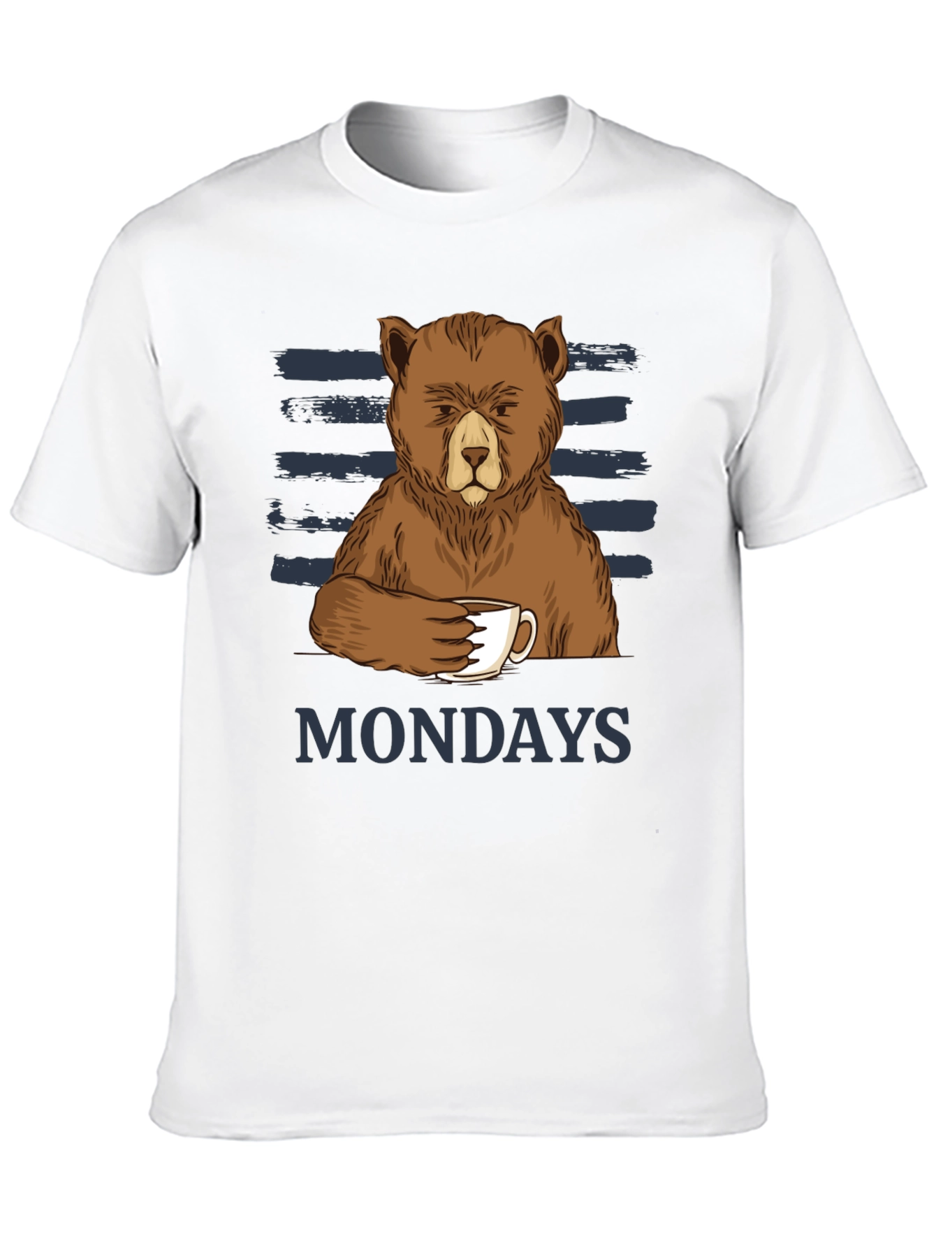 Mondays Bear T-Shirt Coffee Lover Tee Funny Graphic Shirt
