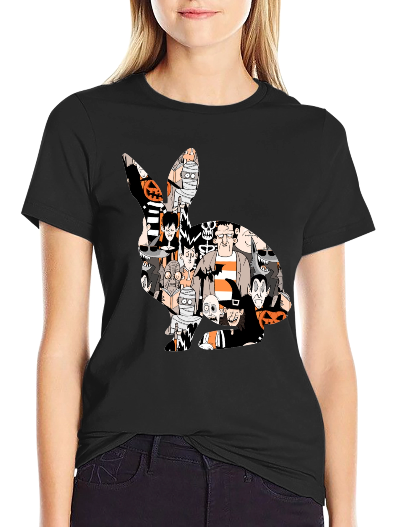 Halloween Character Bunny Graphic T-Shirt