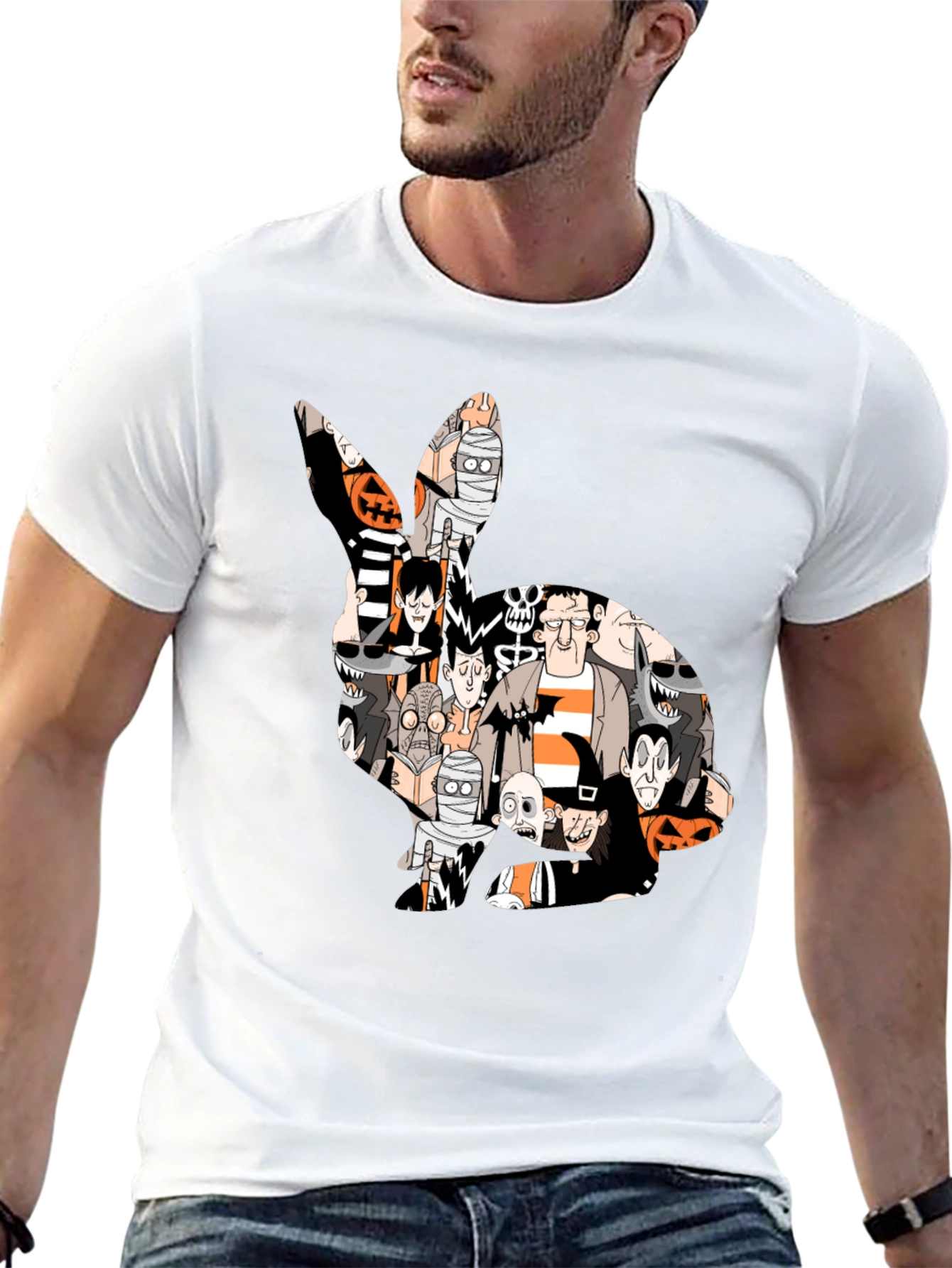 Halloween Character Bunny Graphic T-Shirt