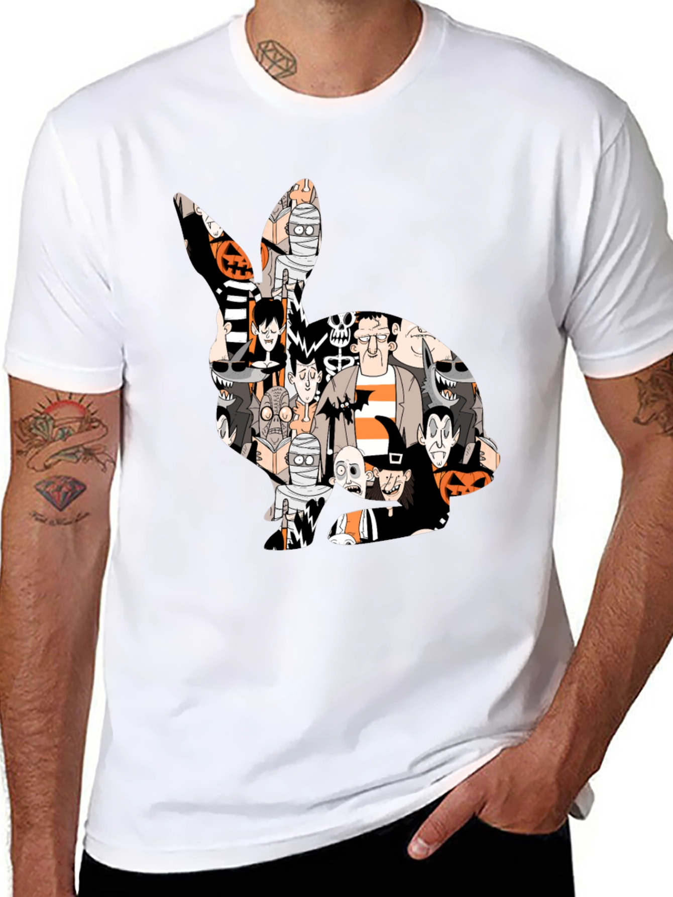 Halloween Character Bunny Graphic T-Shirt
