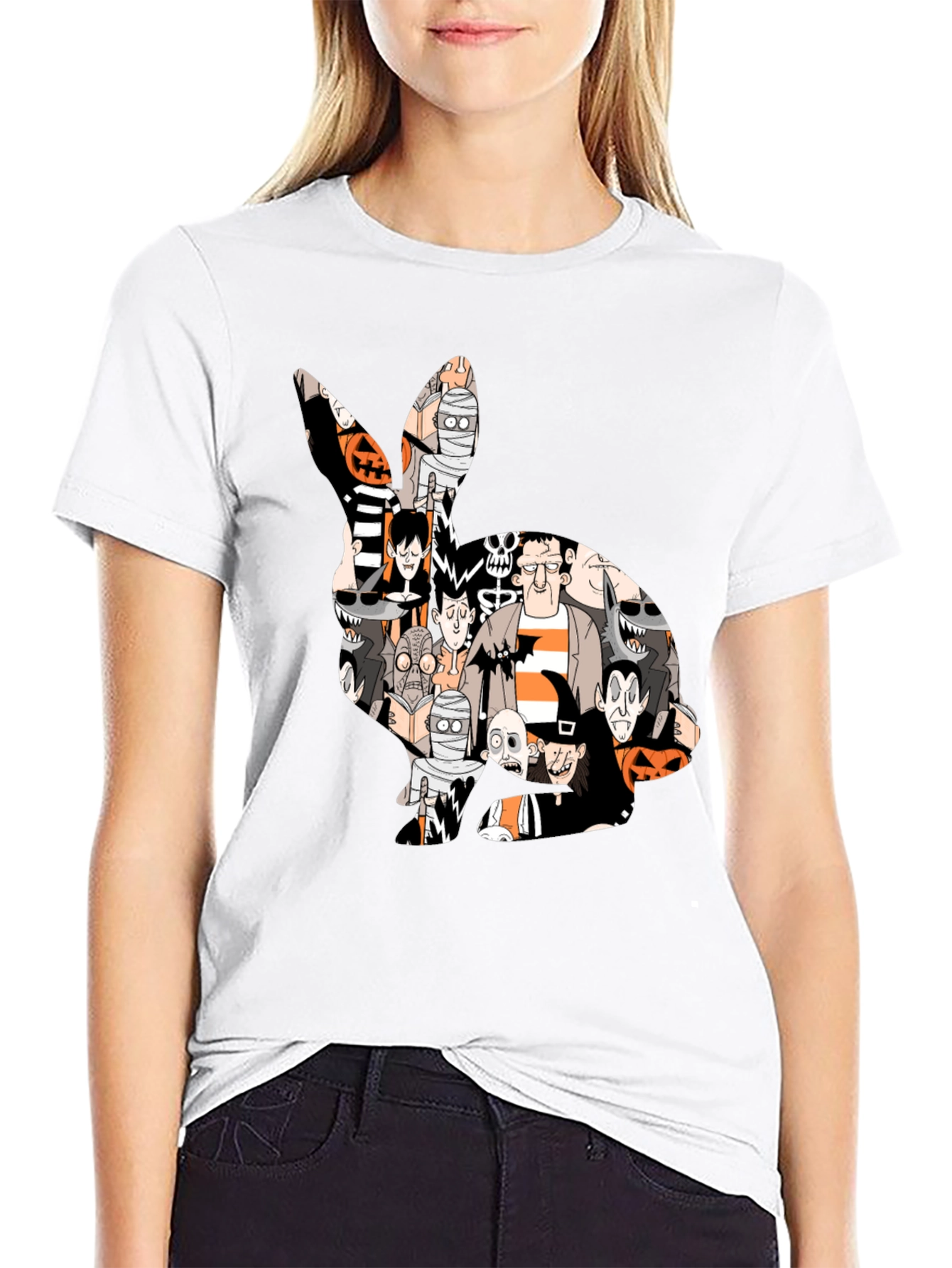 Halloween Character Bunny Graphic T-Shirt