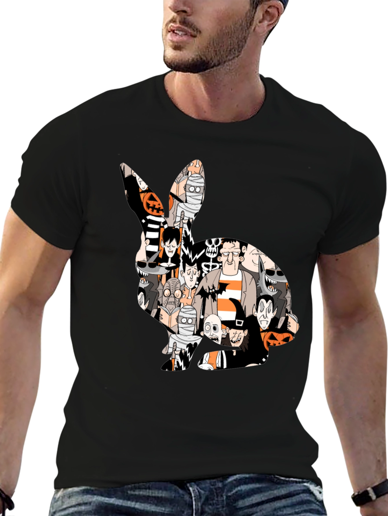 Halloween Character Bunny Graphic T-Shirt