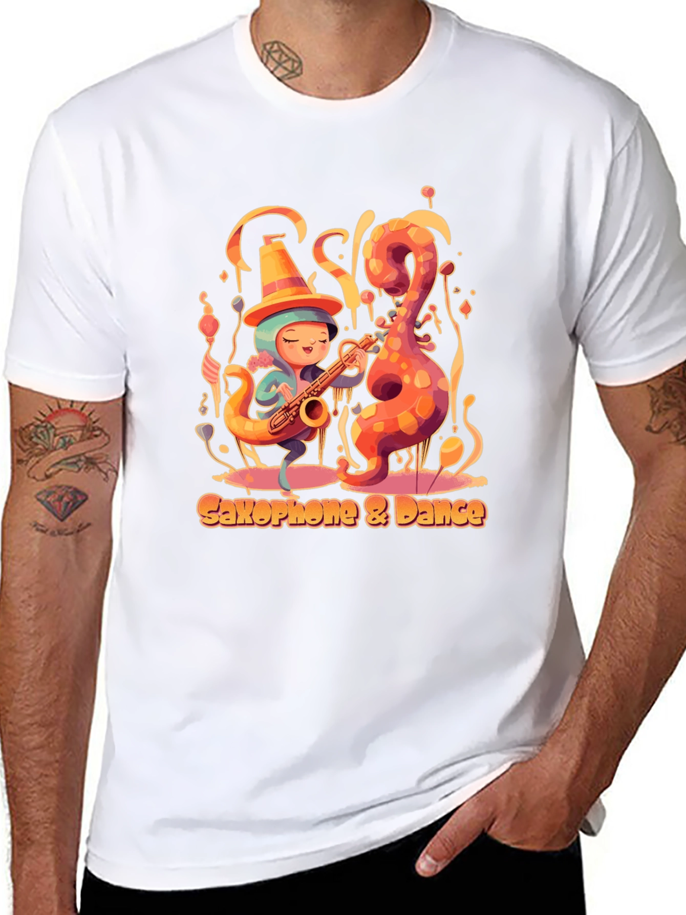 Saxophone Dance Tee - Music Lover Shirt