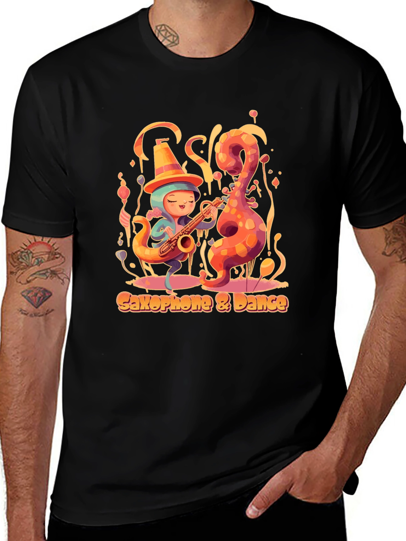 Saxophone Dance Tee - Music Lover Shirt