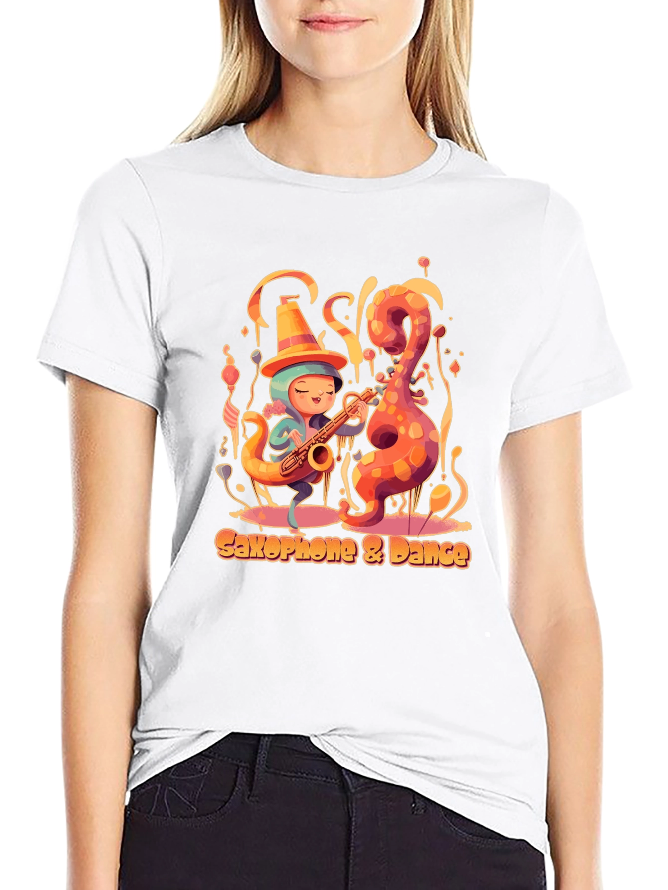 Saxophone Dance Tee - Music Lover Shirt