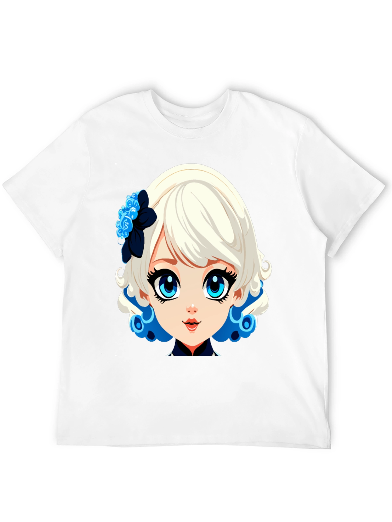 Anime Girl Graphic Tee - Stylish Black Cotton Shirt