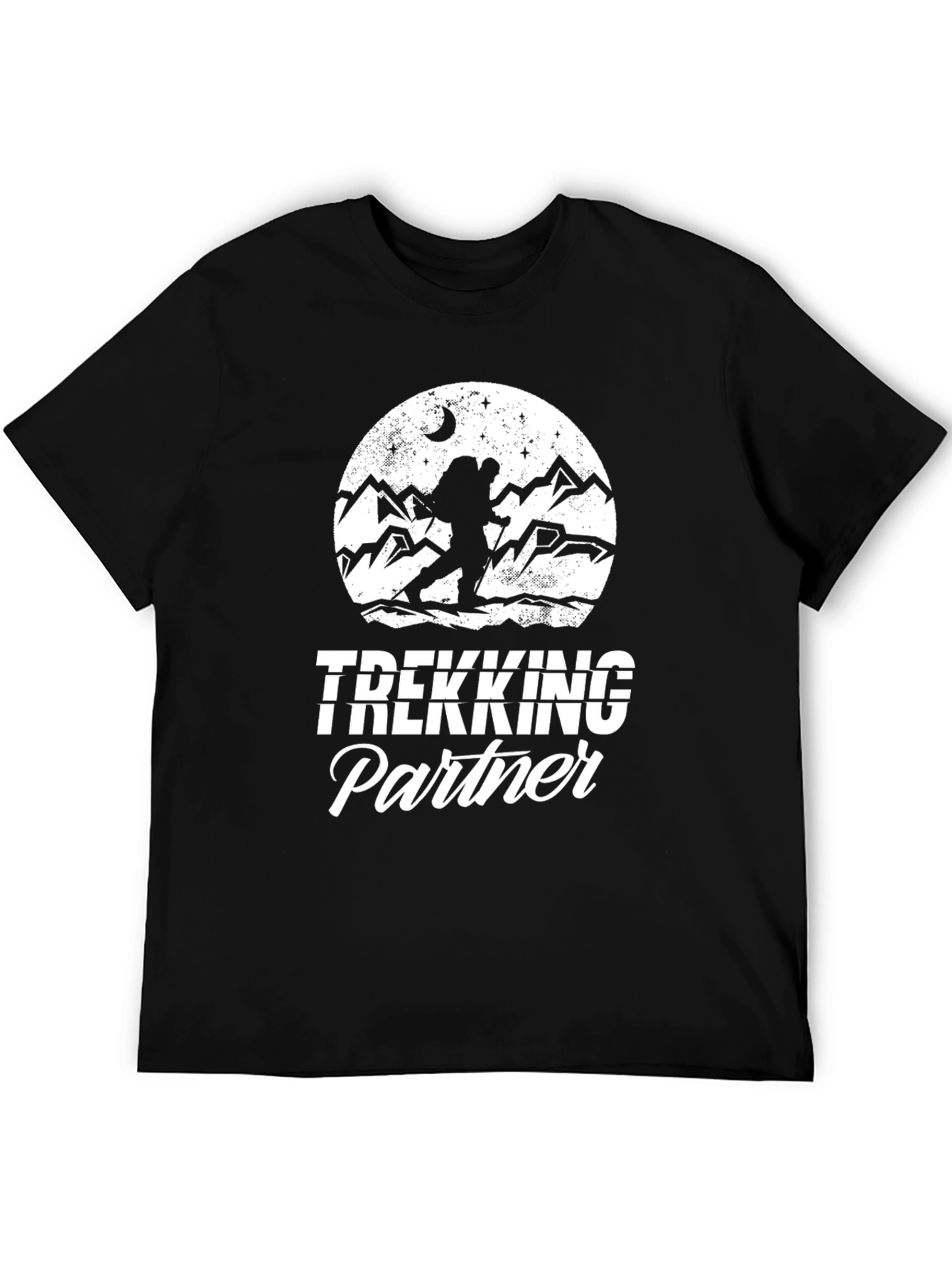 Trekking Partner Black Graphic T-Shirt
