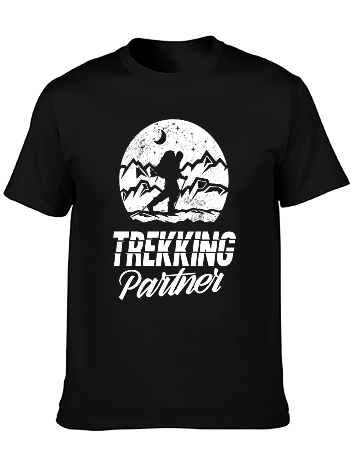 Trekking Partner Black Graphic T-Shirt