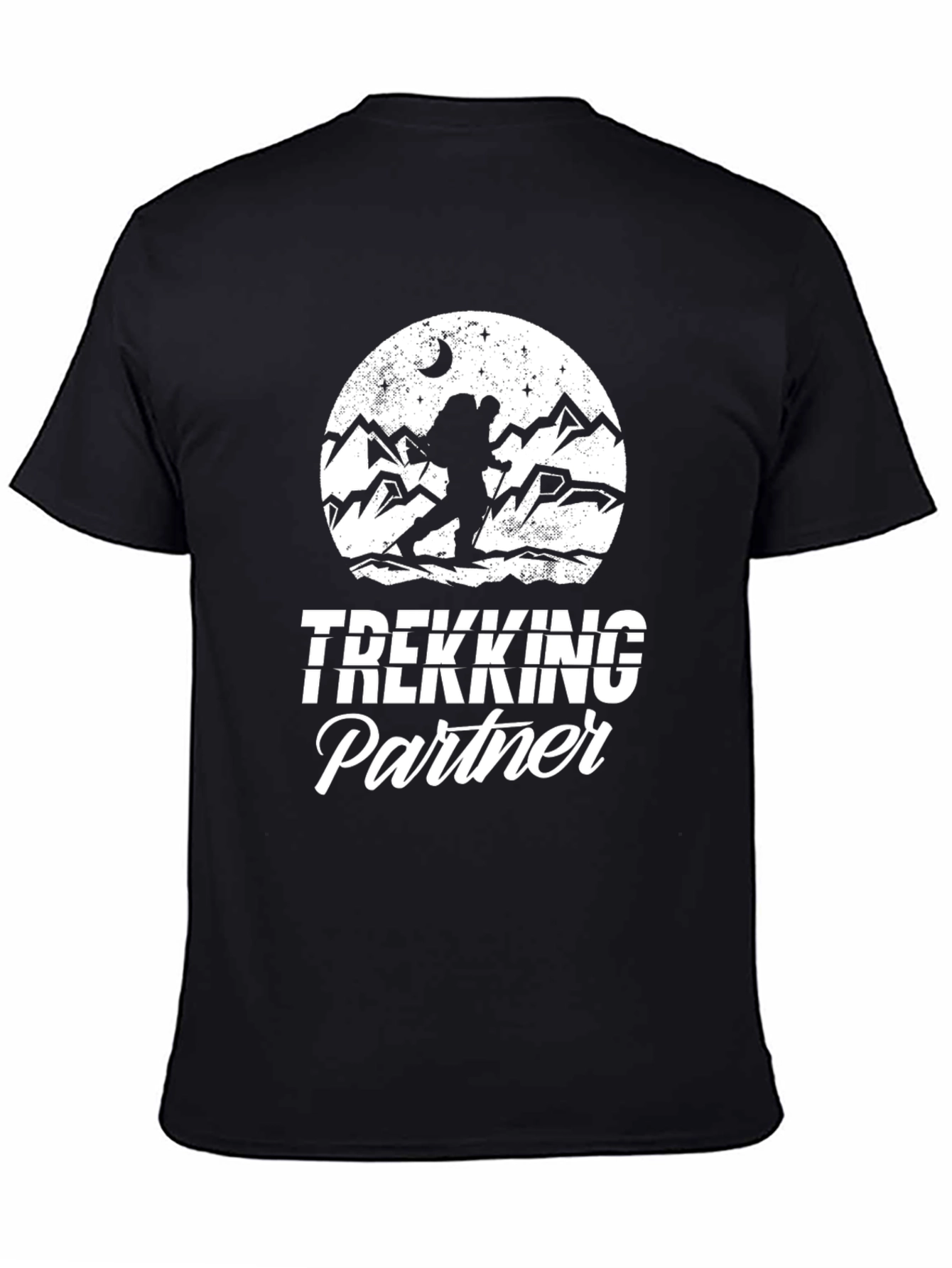 Trekking Partner Black Graphic T-Shirt