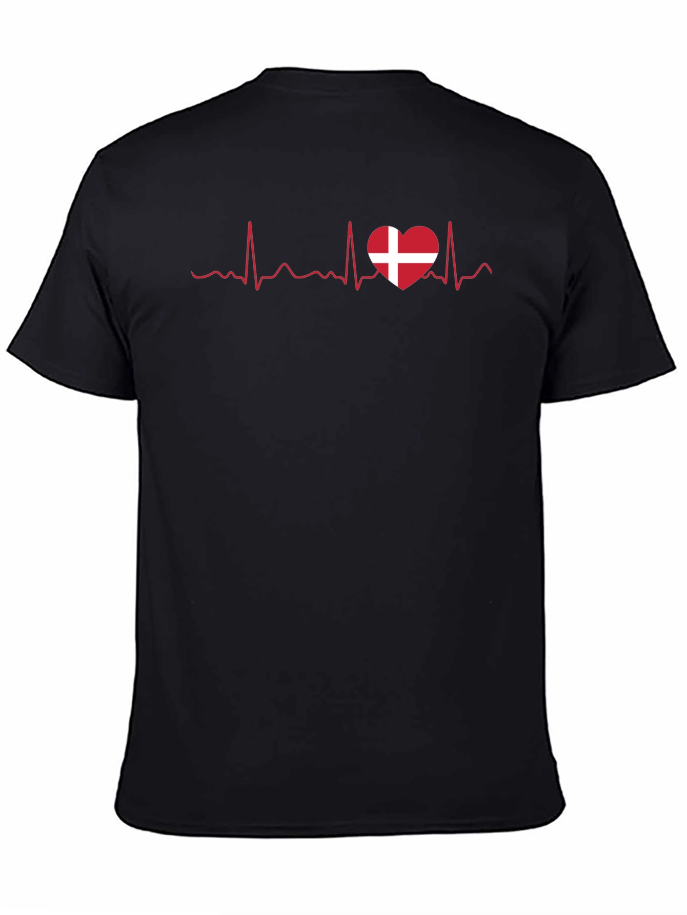 Denmark Heartbeat T-Shirt - Black Tee
