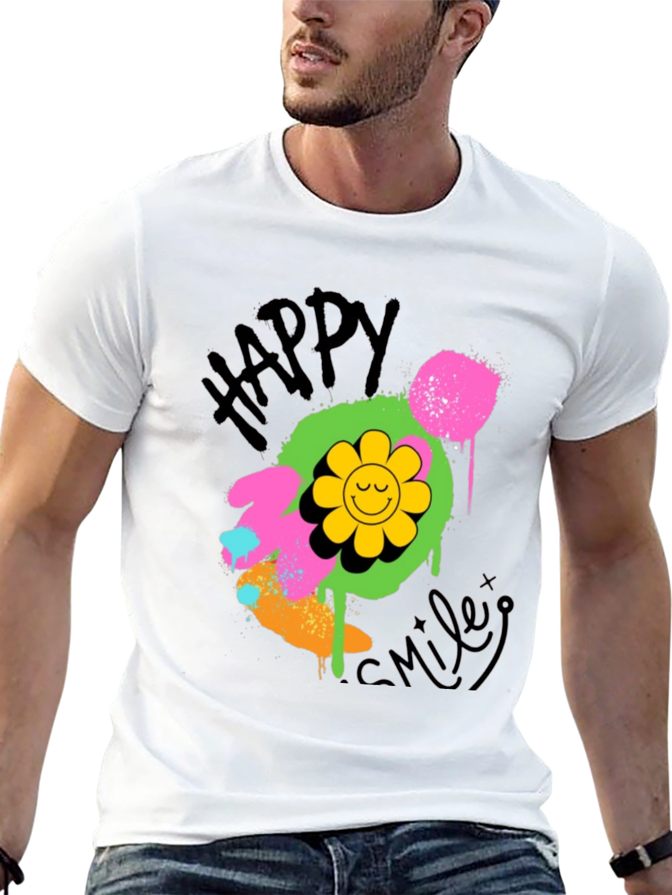 Happy Smiley Graphic T-Shirt