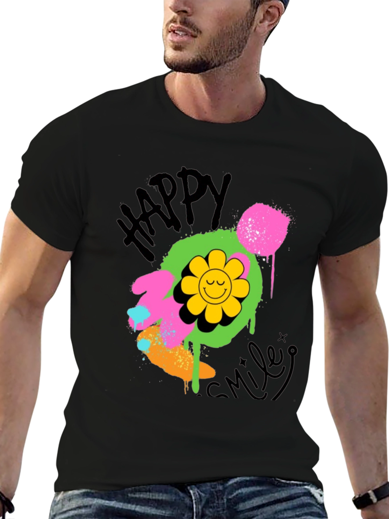 Happy Smiley Graphic T-Shirt