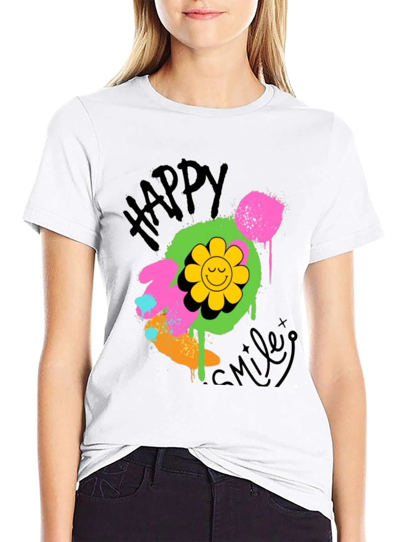Happy Smiley Graphic T-Shirt