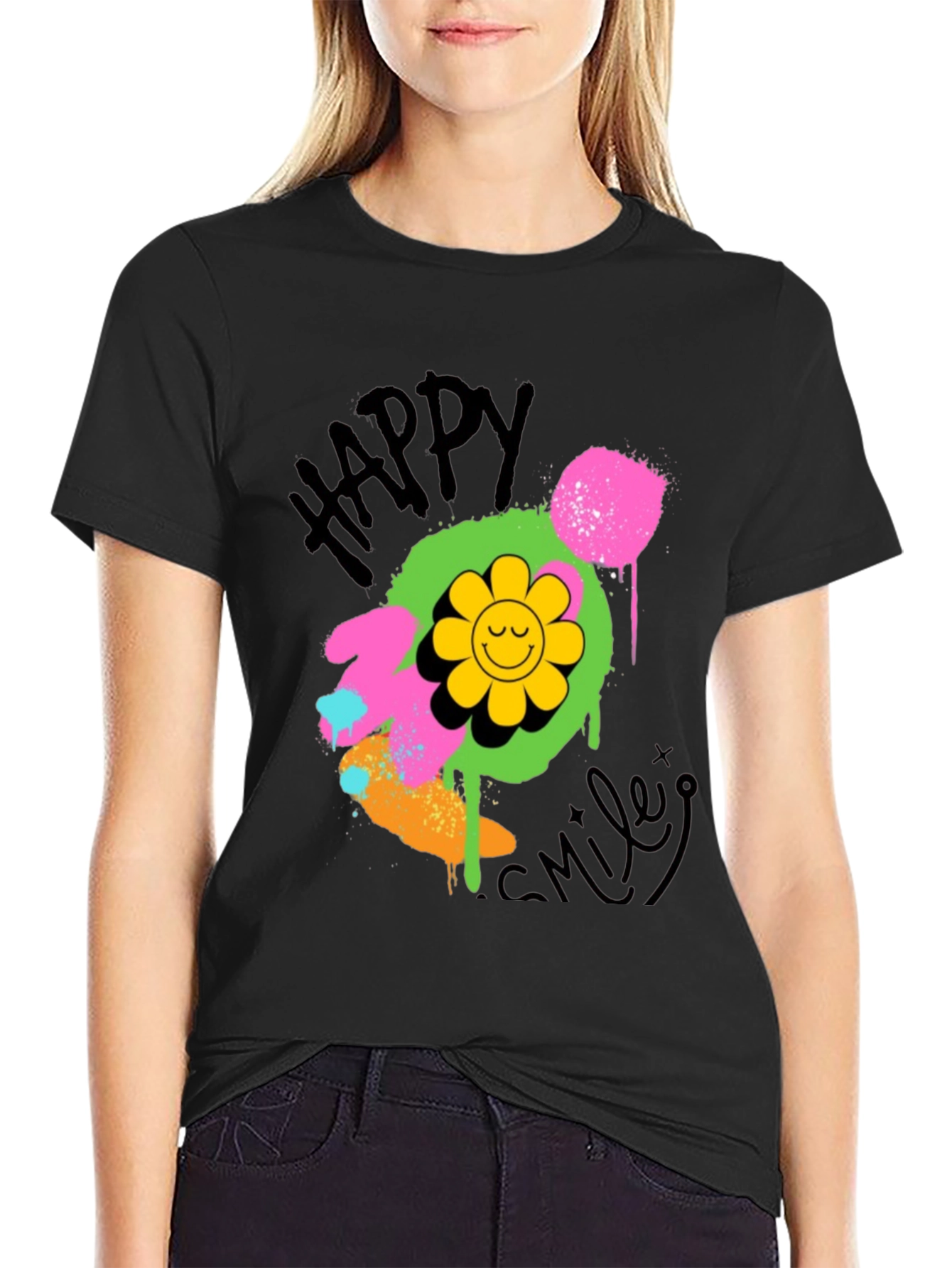 Happy Smiley Graphic T-Shirt