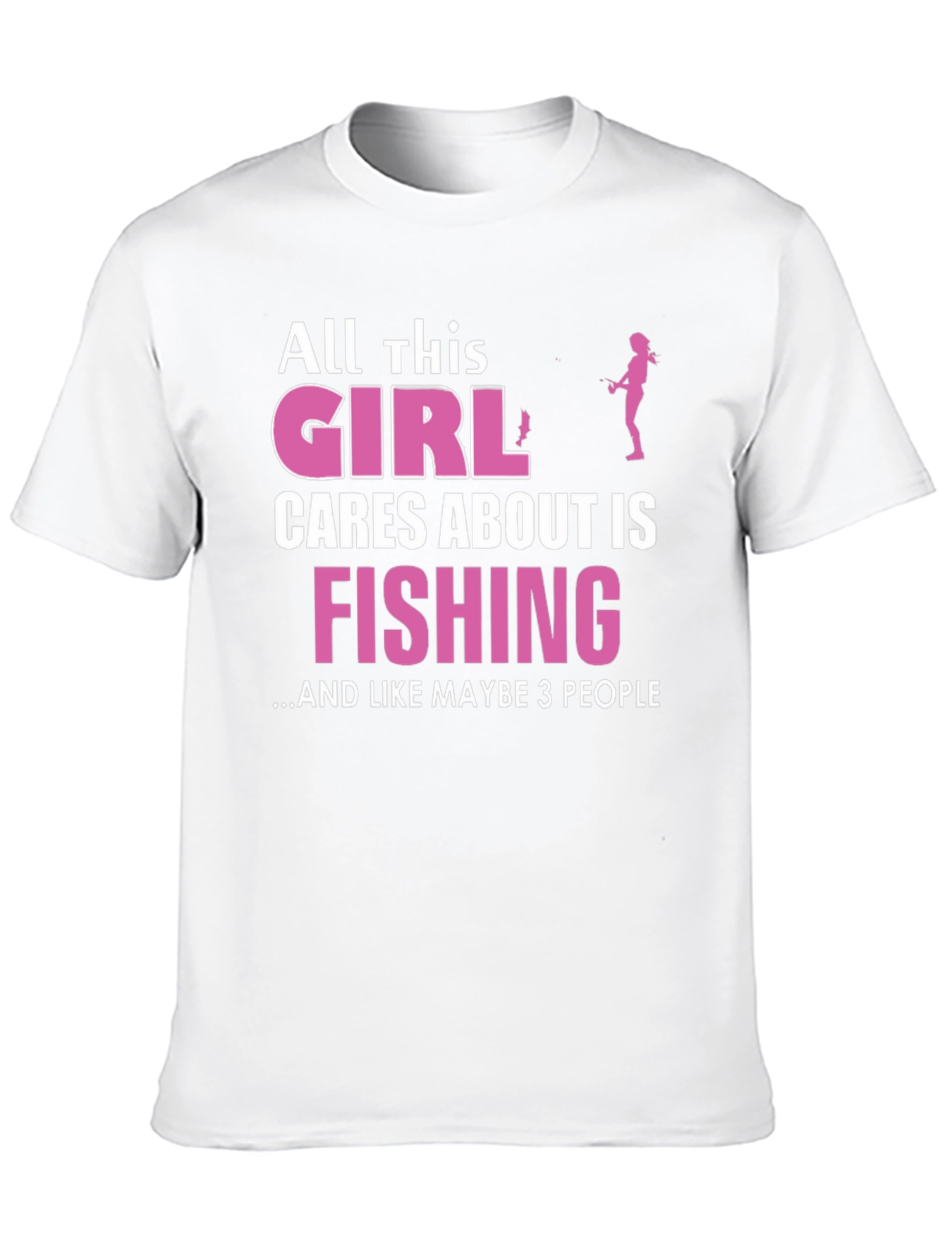Fishing Girl T-Shirt - Black