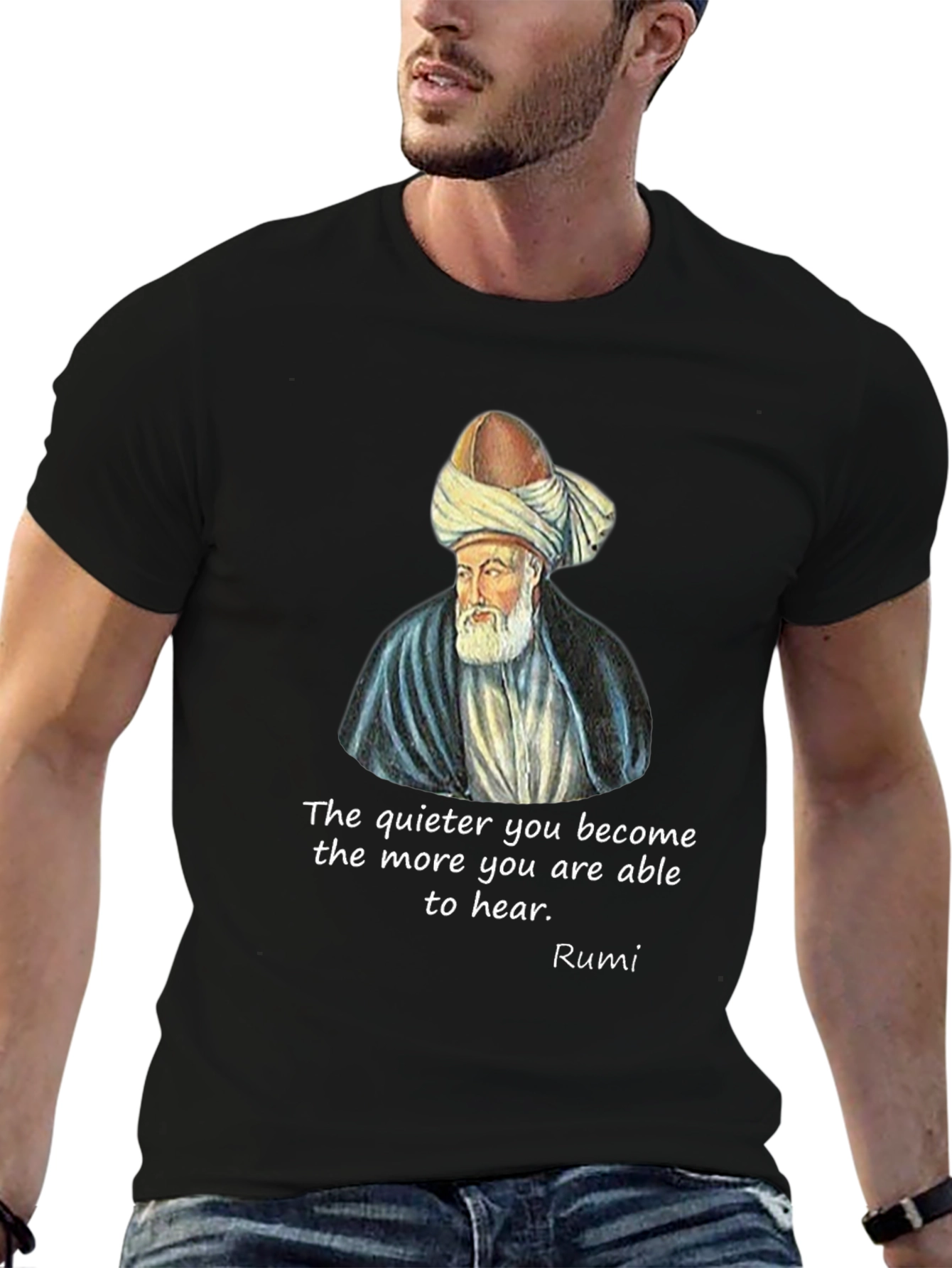 Rumi Quote Graphic T-Shirt - Unisex Black Tee