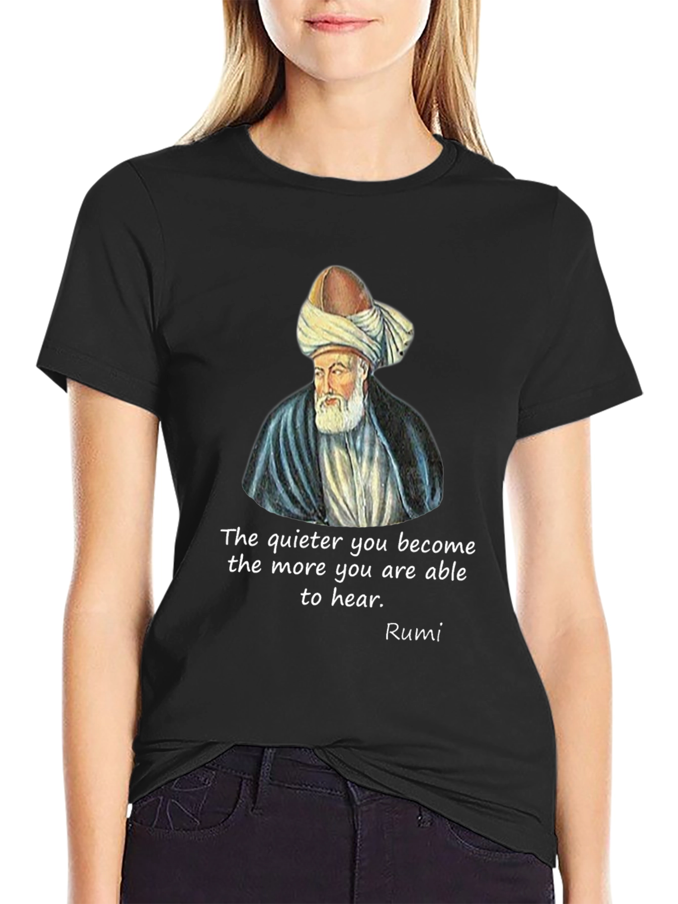 Rumi Quote Graphic T-Shirt - Unisex Black Tee