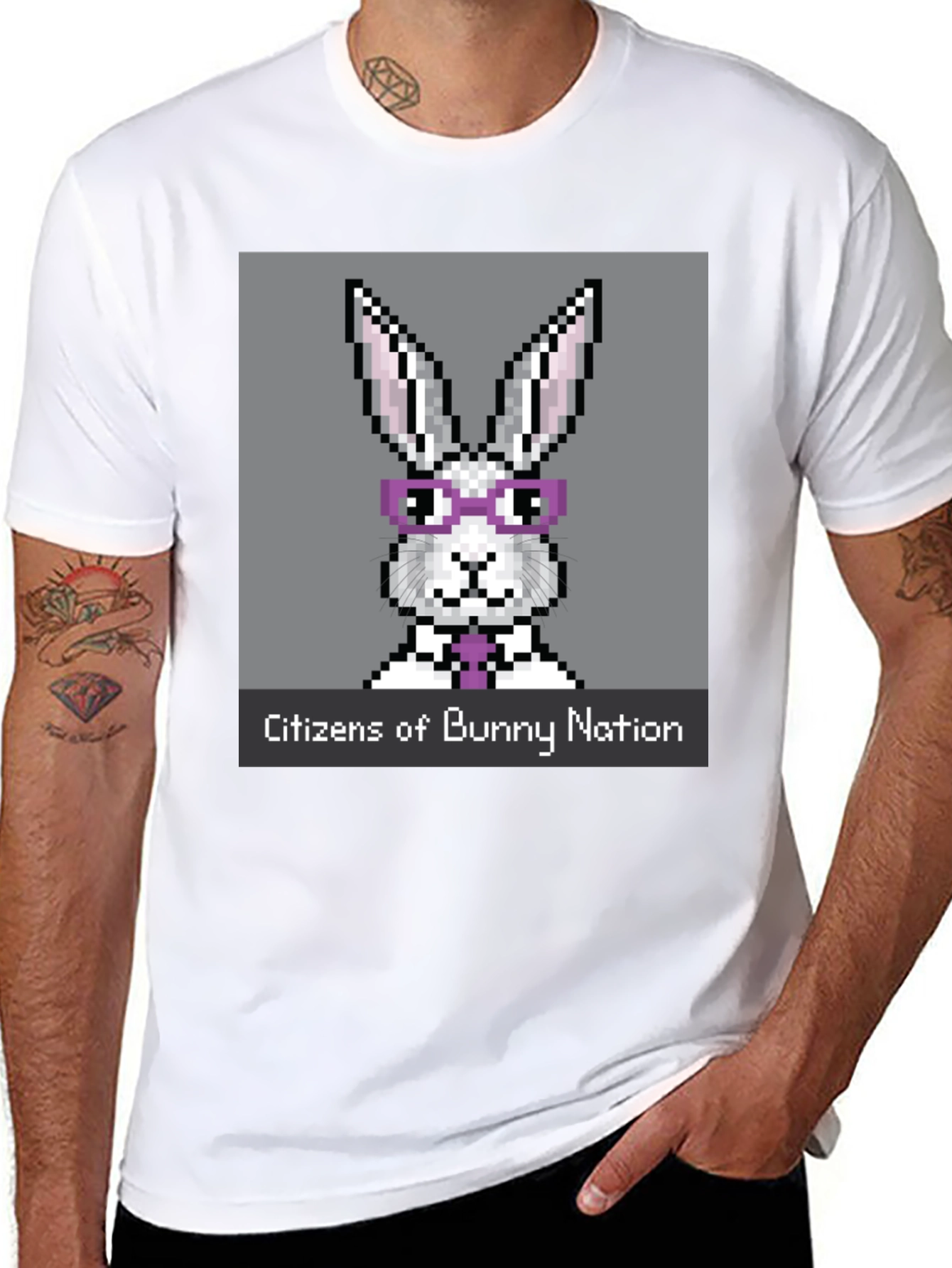 Citizens of Bunny Nation Pixel Art T-Shirt