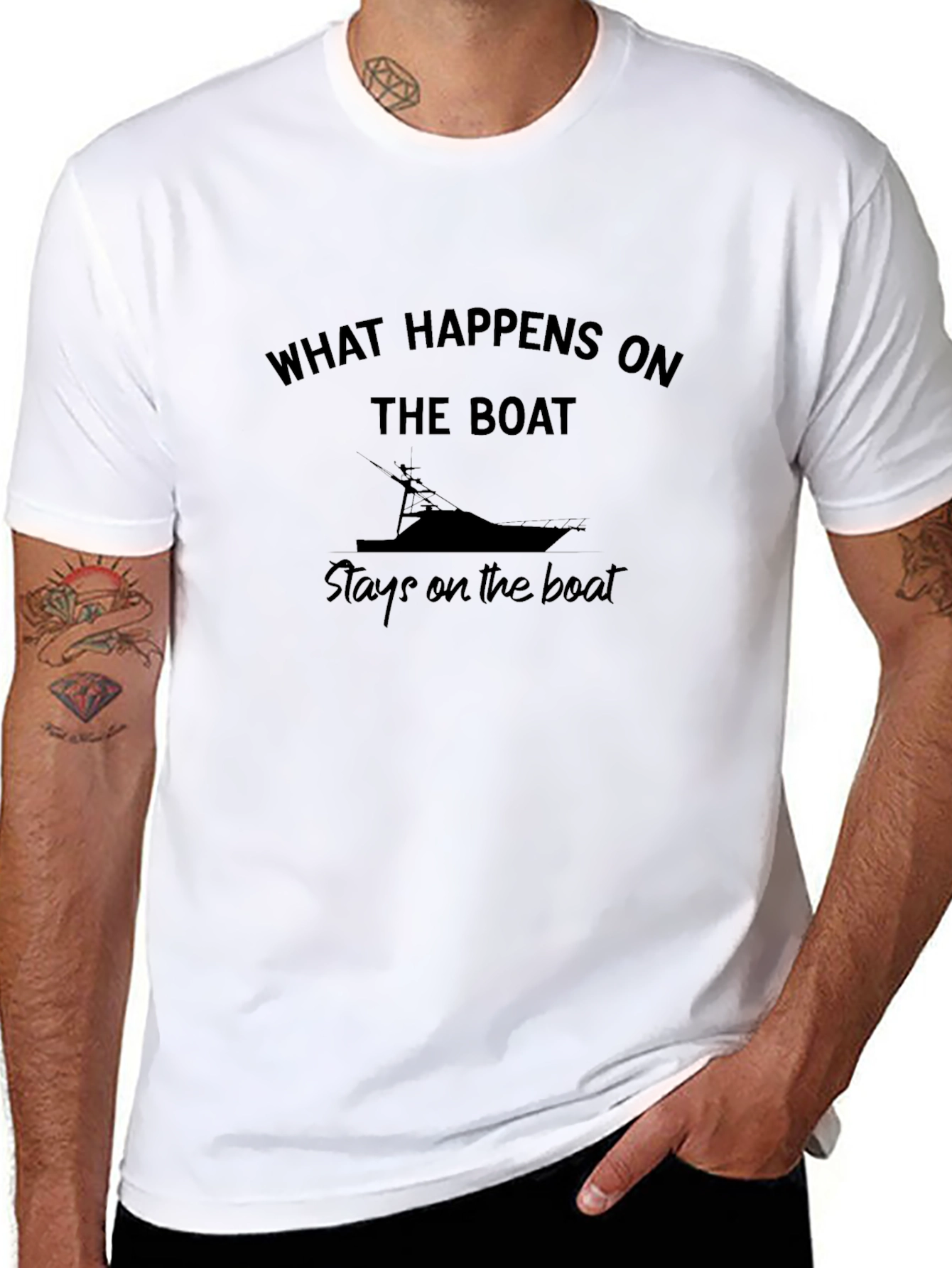 What Happens On the Boat Funny T-Shirt