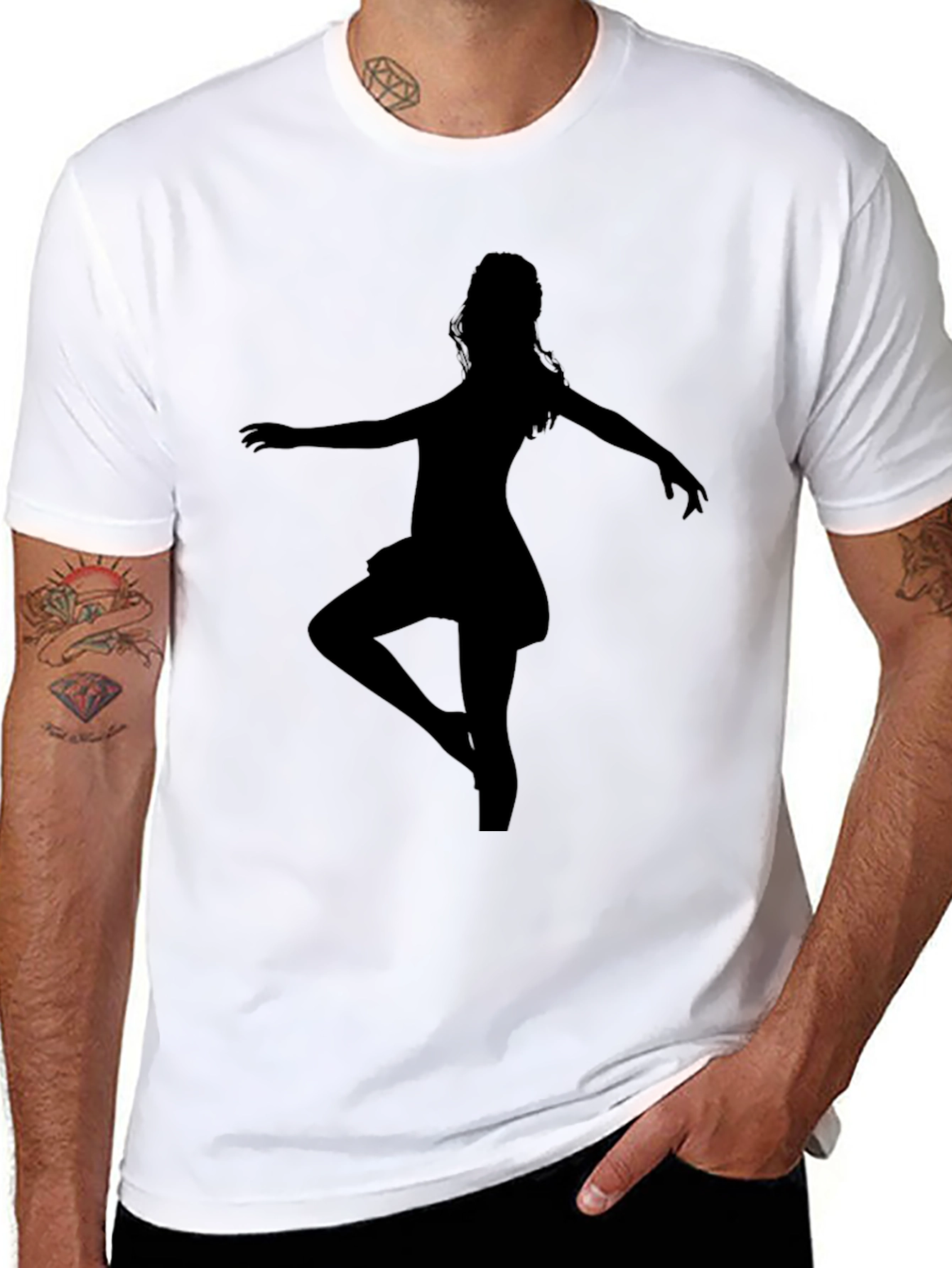 Ballerina Silhouette T-Shirt - Black Graphic Tee