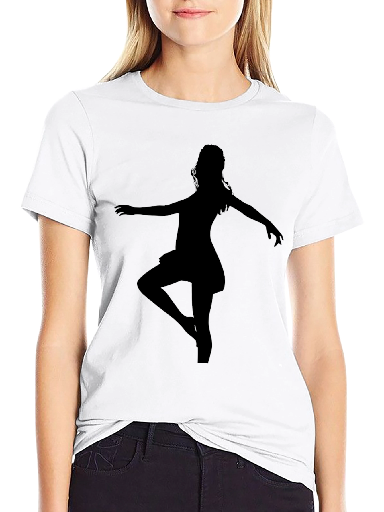 Ballerina Silhouette T-Shirt - Black Graphic Tee