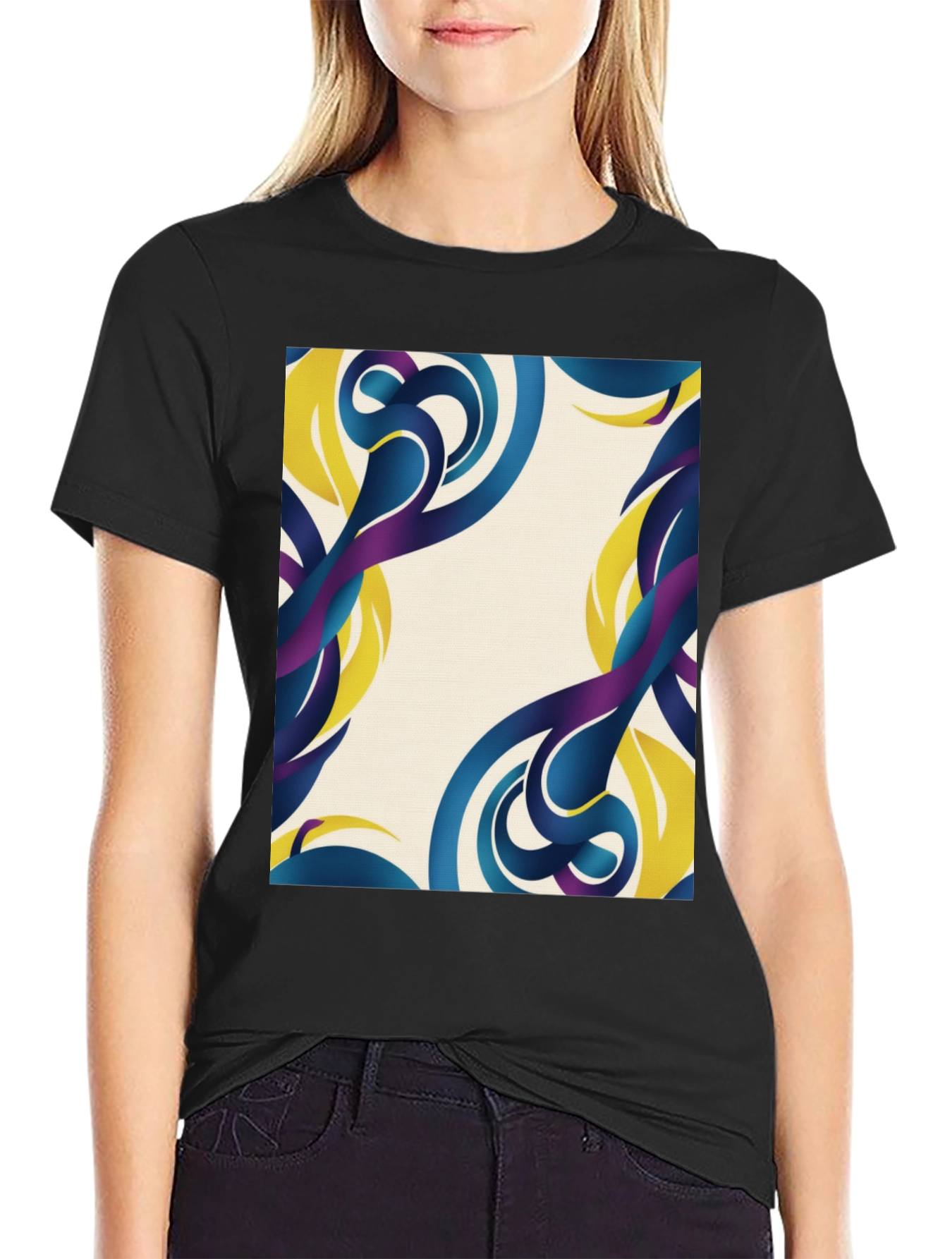 Abstract Swirl Graphic Tee - Modern Art Shirt